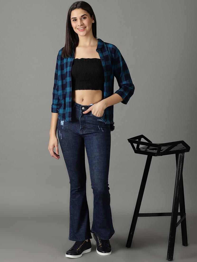 women's distress bootcut jeans - 19294800 - Standard Image - 4