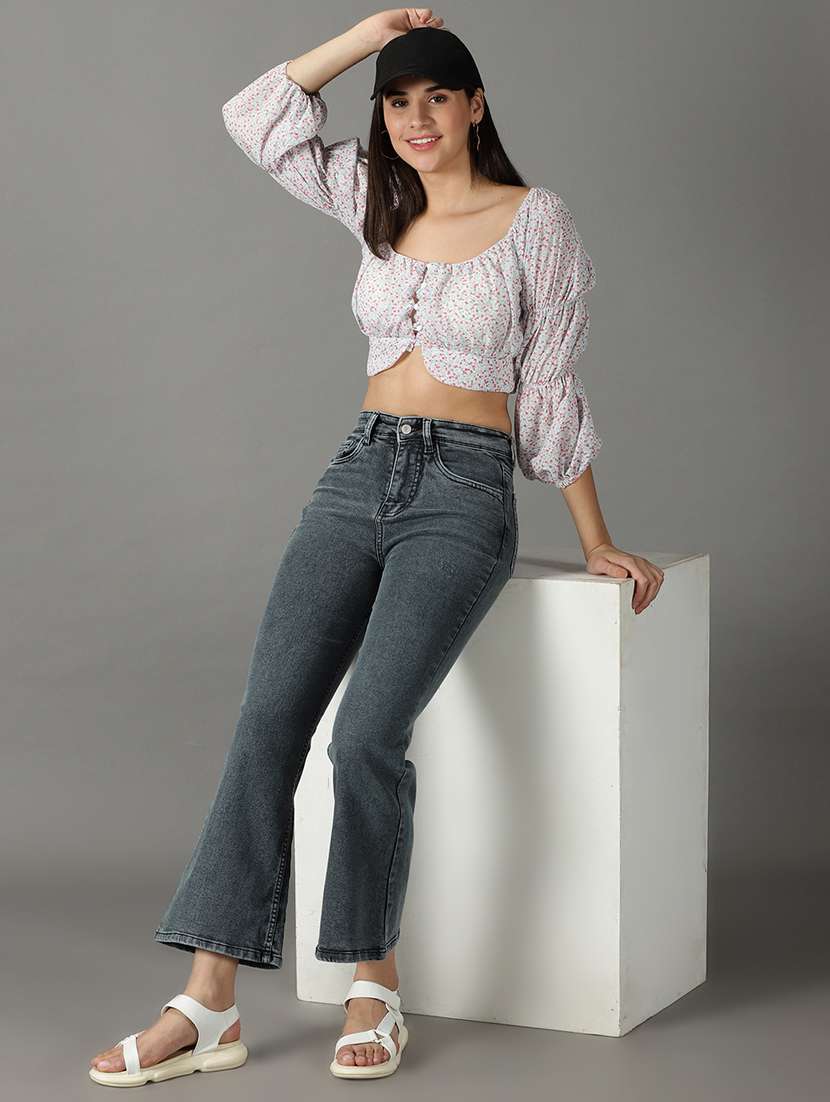 women's plain bootcut jeans - 19294808 - Standard Image - 4