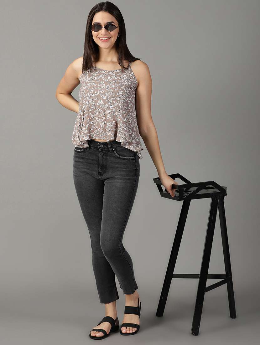 women's plain slim fit jeans - 19294810 - Standard Image - 4