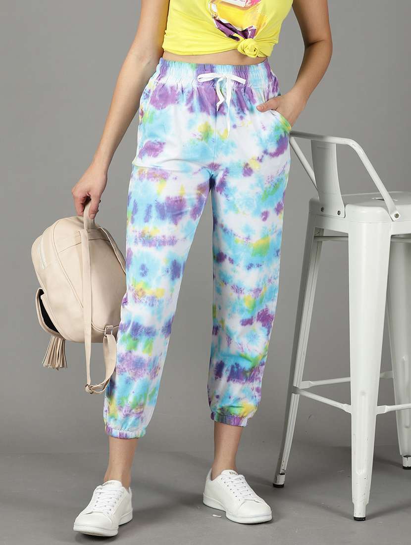 multi coloured tie-dyed track pant - 19295201 -  Standard Image - 1
