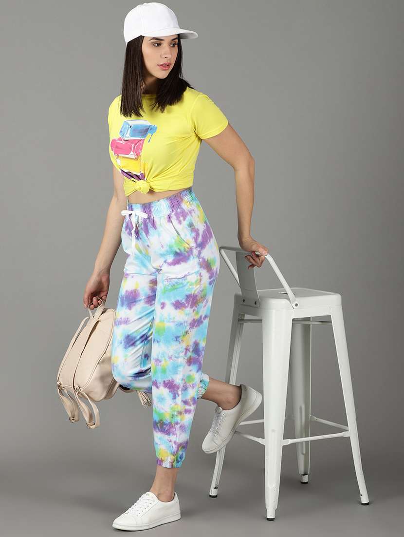 multi coloured tie-dyed track pant - 19295201 -  Standard Image - 4