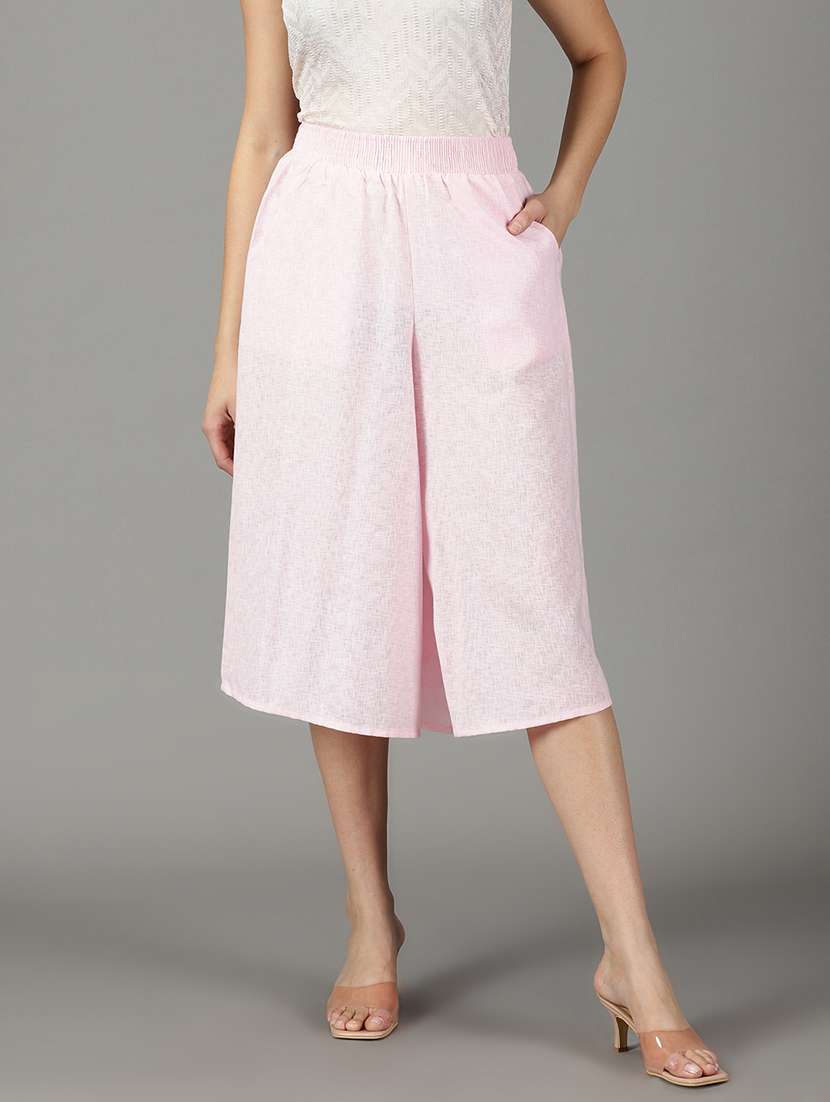 pink self design trouser