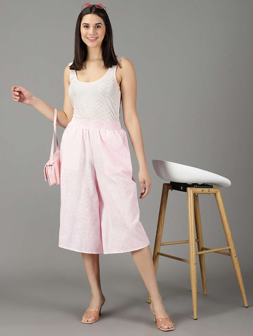 pink self design trouser - 19295297 -  Standard Image - 4