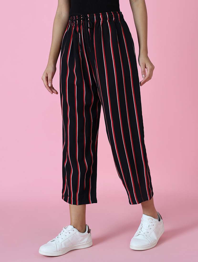 Black Printed Trouser - 19295312 -  Standard Image - 1