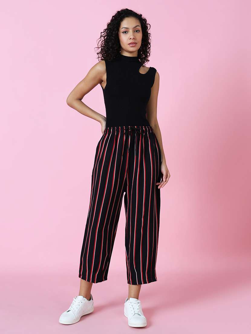 Black Printed Trouser - 19295312 -  Standard Image - 4