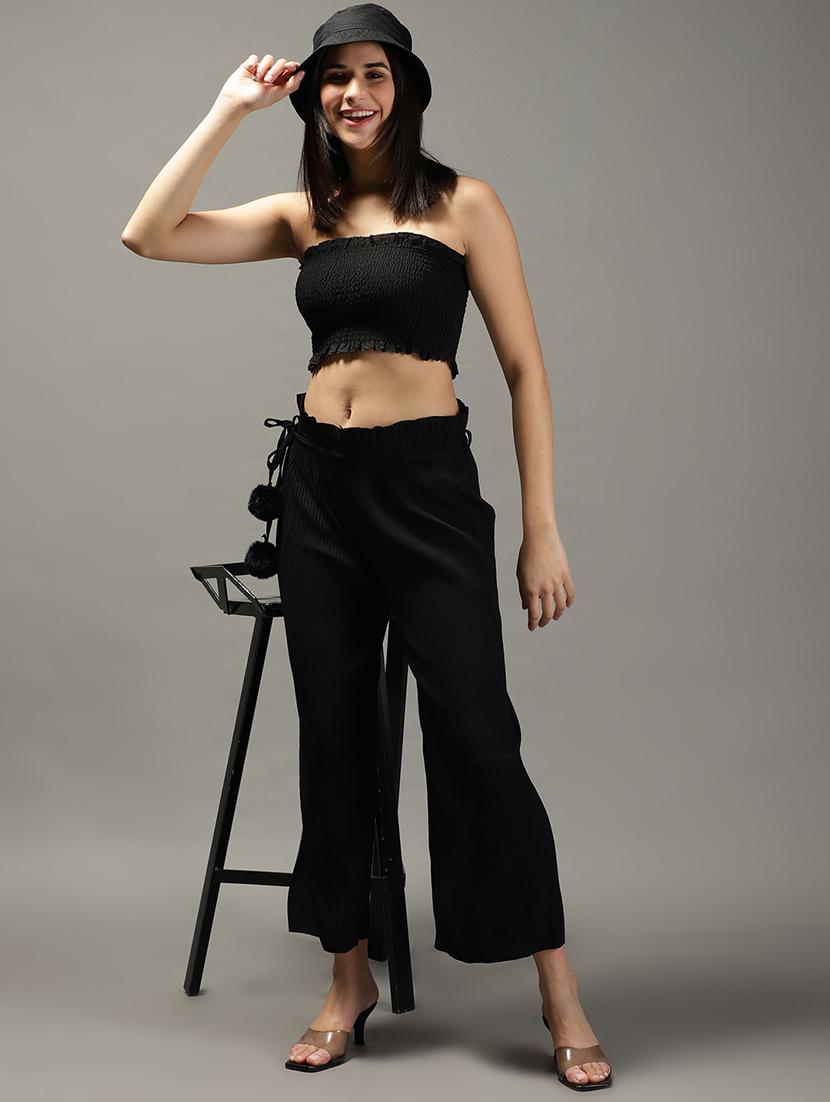 black solid trouser - 19295315 - Standard Image - 4