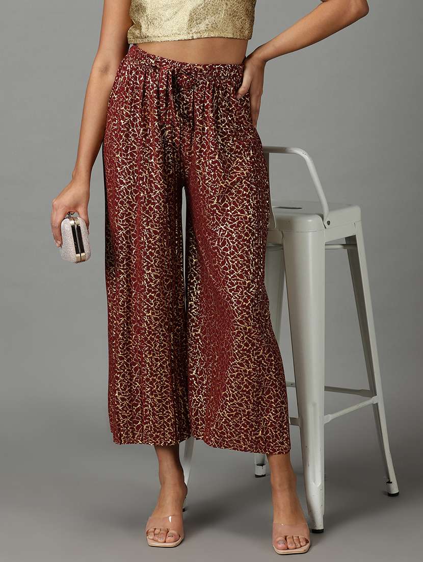 red printed trouser - 19295318 -  Standard Image - 1