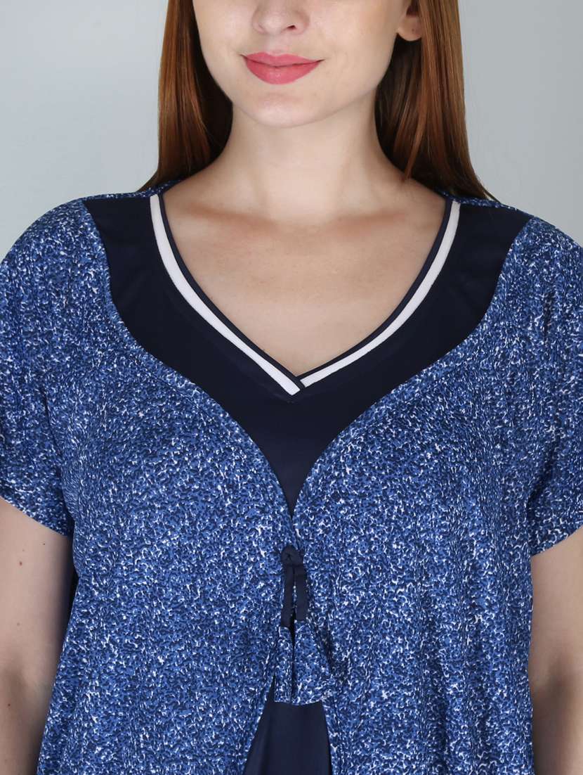 blue printed nighty - 19295344 -  Standard Image - 4
