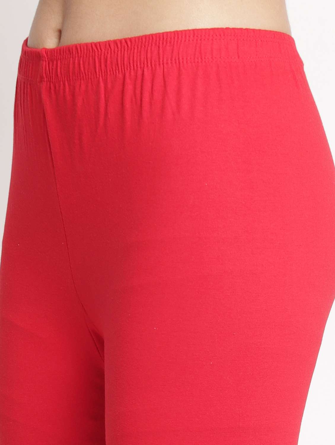red solid leggings capri - 19295514 - Standard Image - 4
