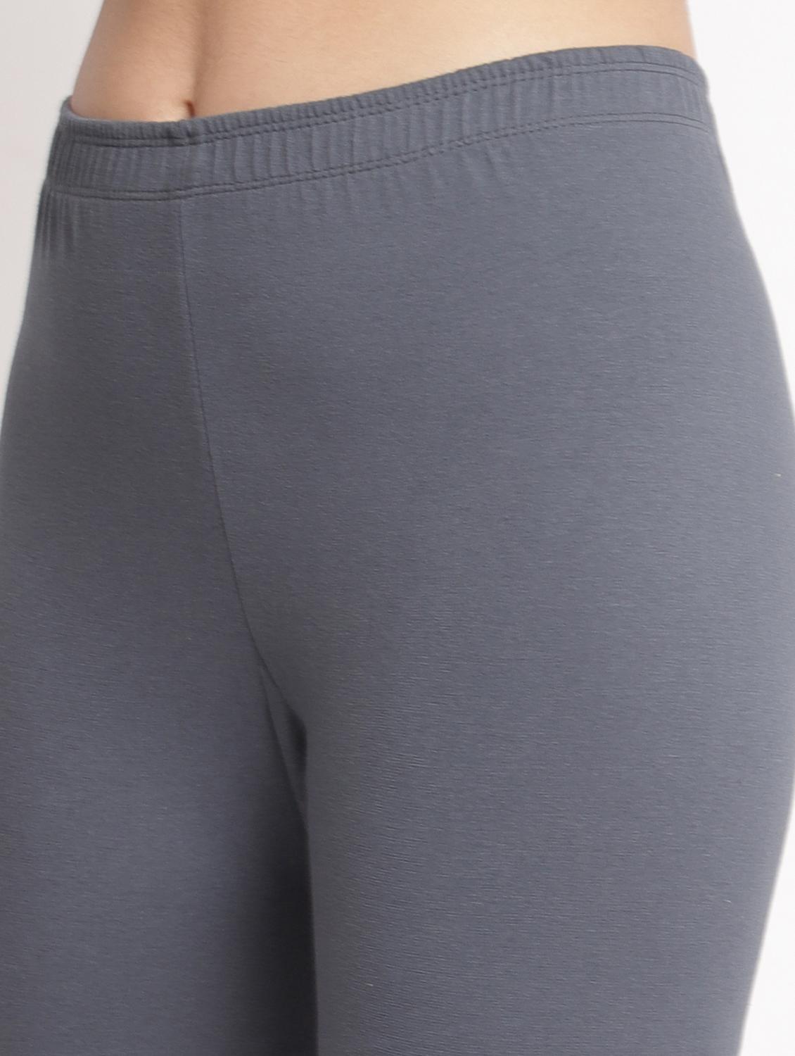 grey solid leggings capri - 19295515 - Standard Image - 4