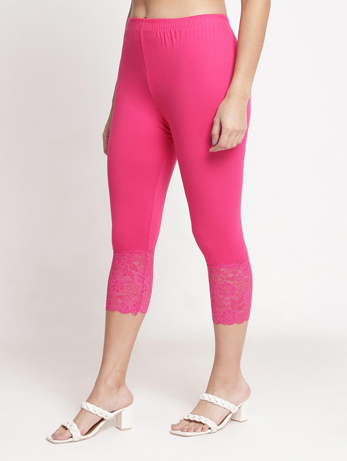 pink solid leggings capri - 19295516 - Standard Image - 1