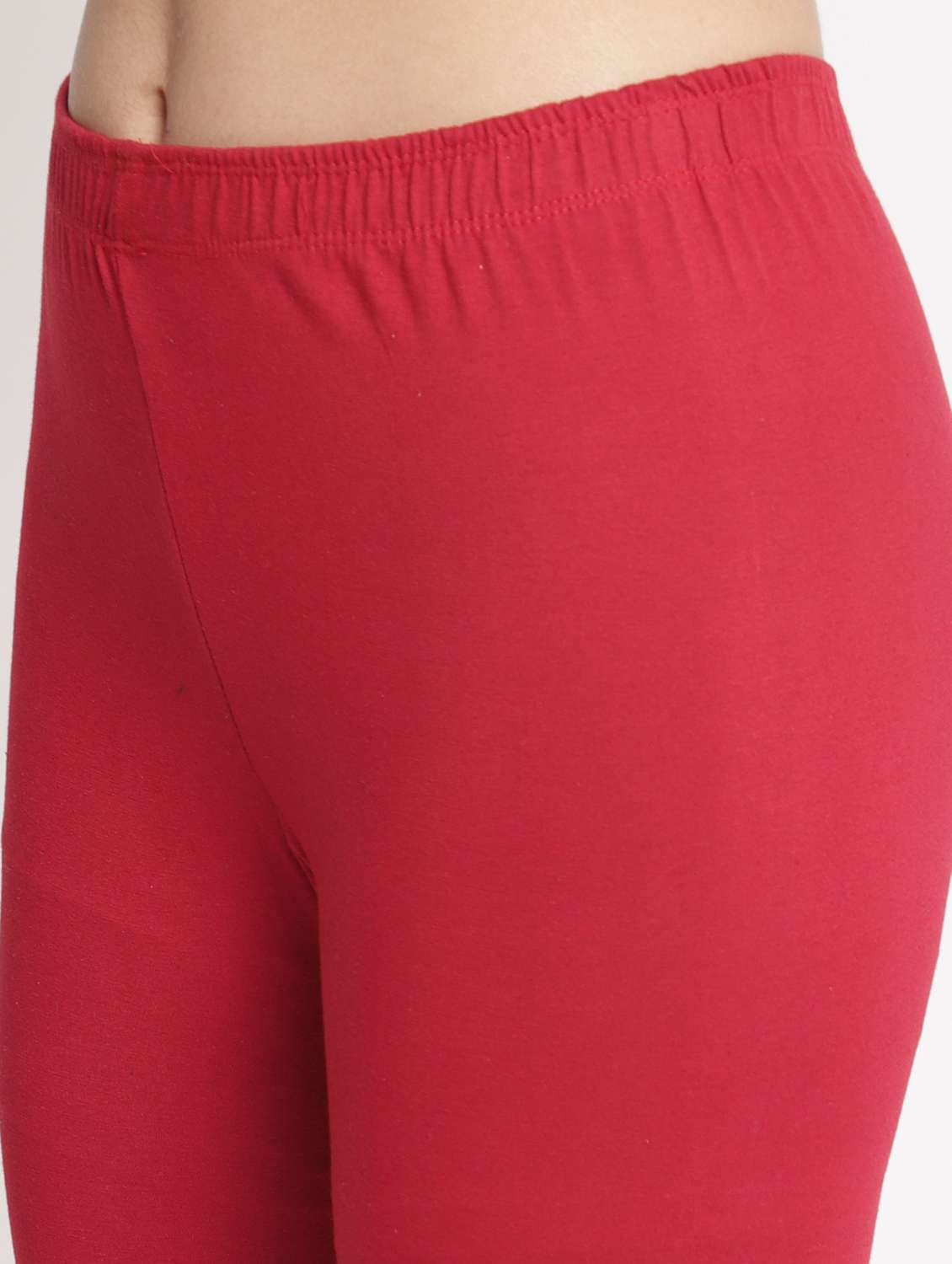 red solid leggings capri - 19295518 - Standard Image - 4