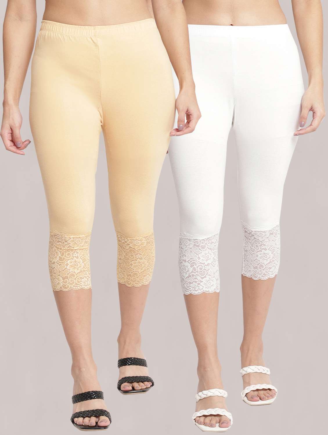 pack of 2 solid leggings capri