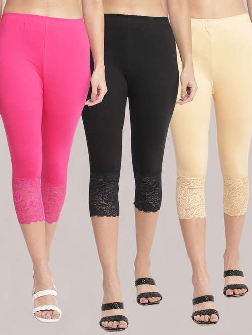 pack of 3 solid leggings capri - 19295588 -  Standard Image - 0