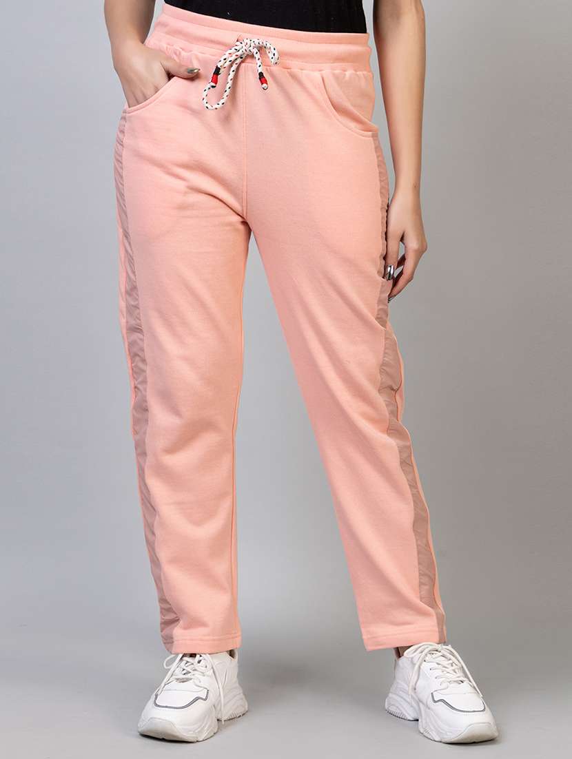 orange solid track pant