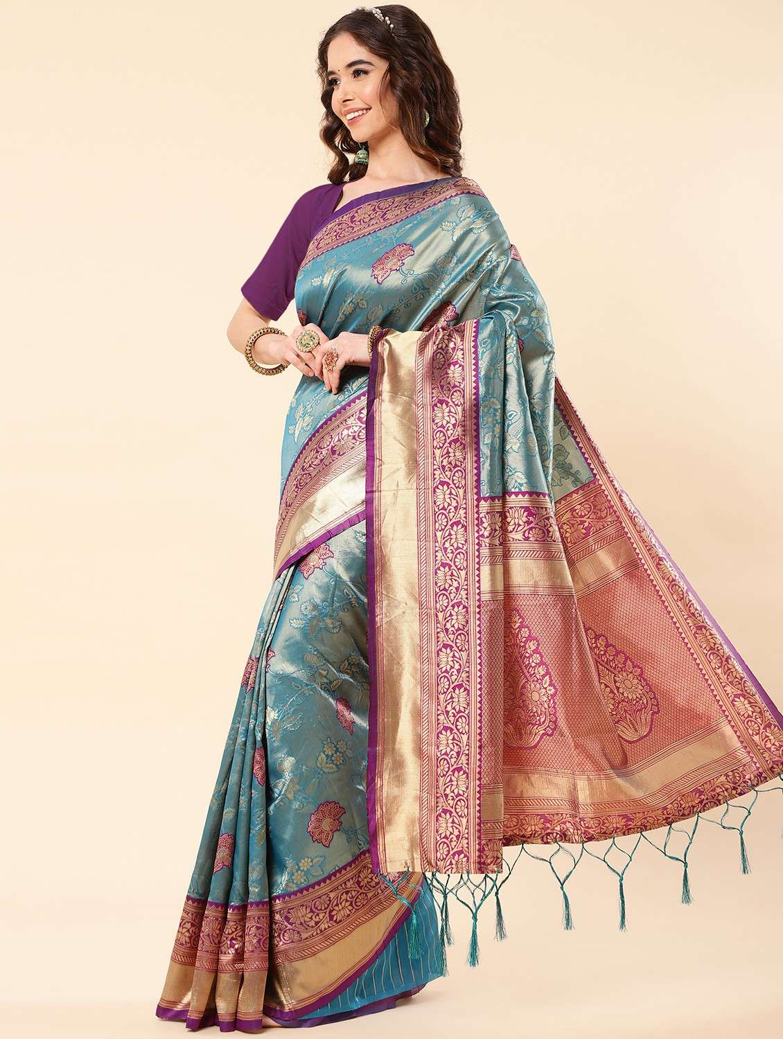 women's banarasi saree with blouse - 19297317 -  Zoom Image - 0