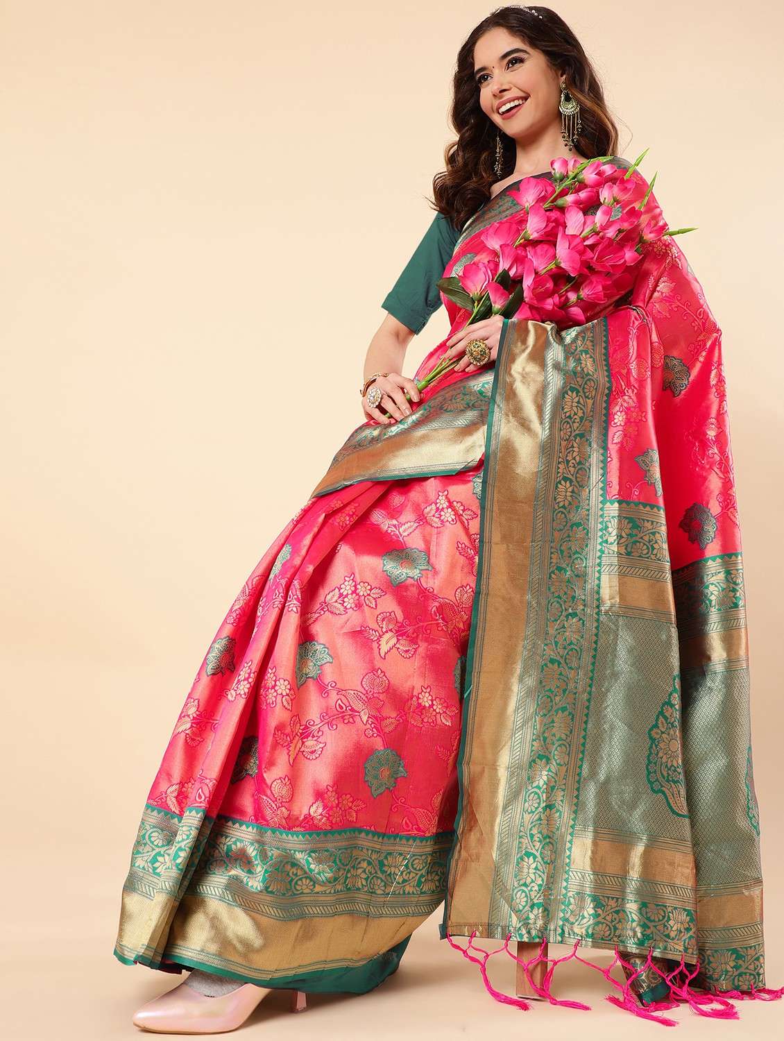 women's banarasi saree with blouse