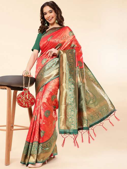 women's banarasi saree with blouse - 19297322 -  Standard Image - 0