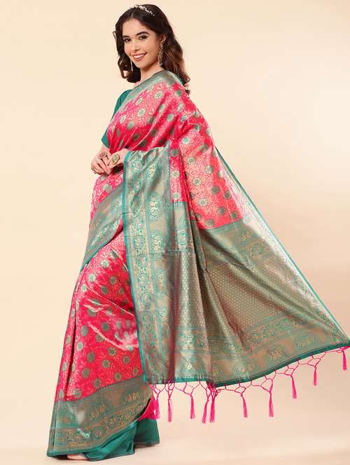 women's banarasi saree with blouse - 19297343 - Standard Image - 0