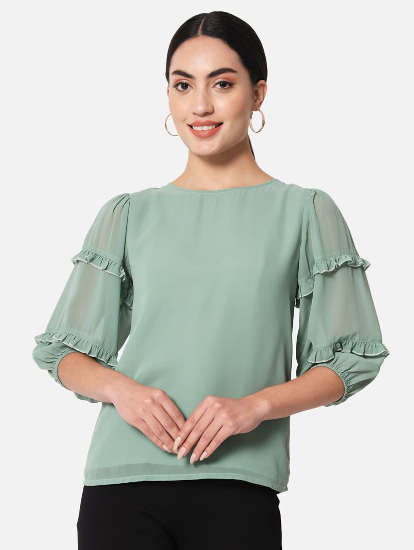 women's straight round neck top - 19297675 -  Zoom Image - 0