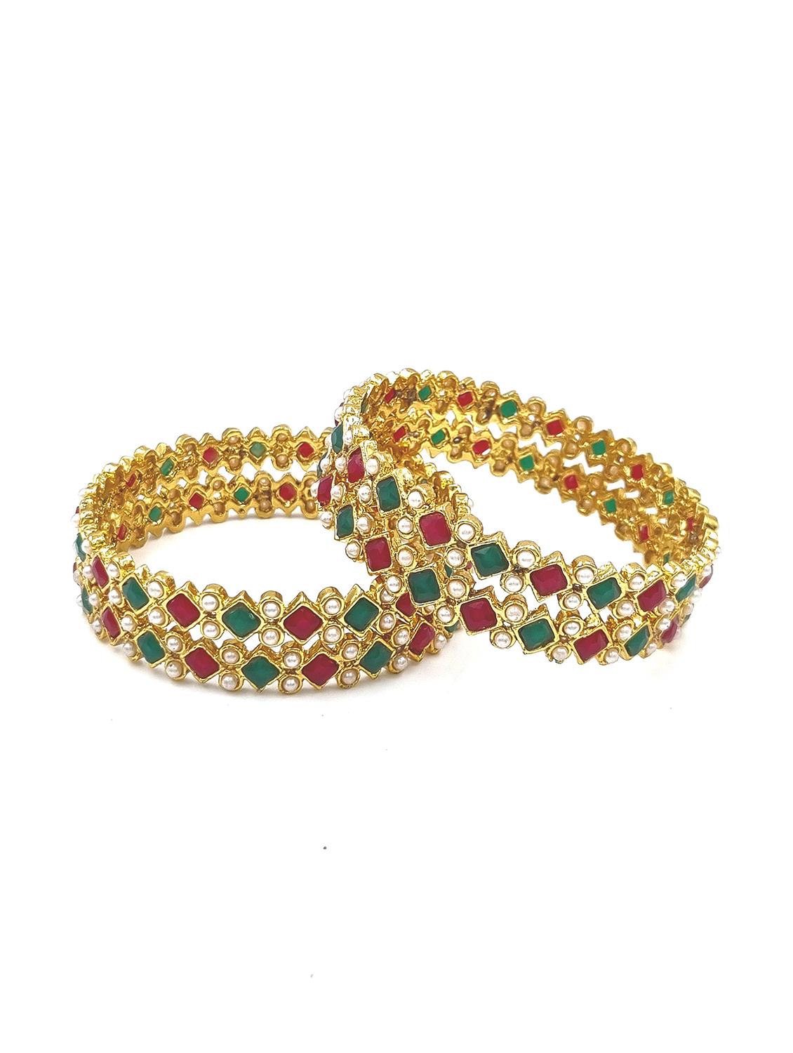 gold plated bangle set - 19297880 - Standard Image - 1