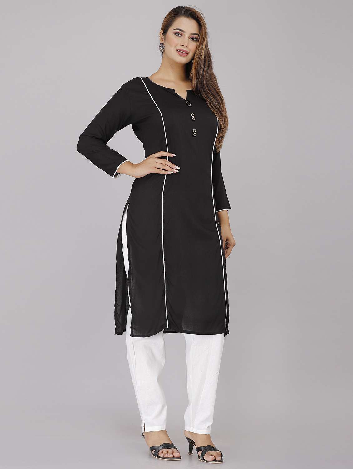 women's straight kurta - 19298016 -  Standard Image - 1