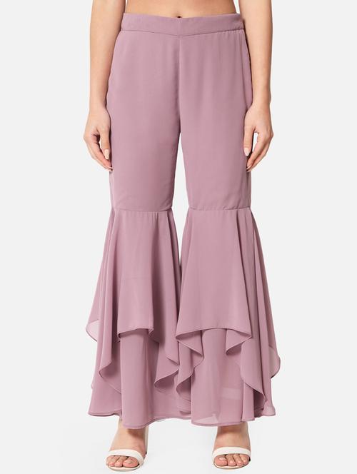 purple solid palazzo - 19298121 - Standard Image - 0
