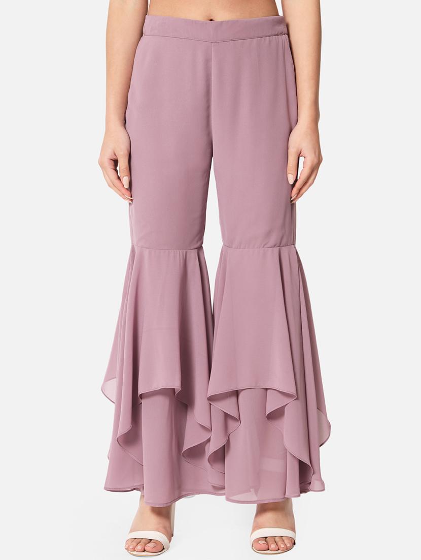 purple solid palazzo - 19298121 - Zoom Image - 0