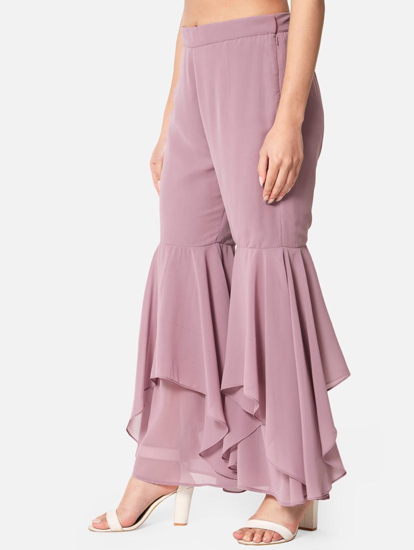 purple solid palazzo - 19298121 -  Standard Image - 1