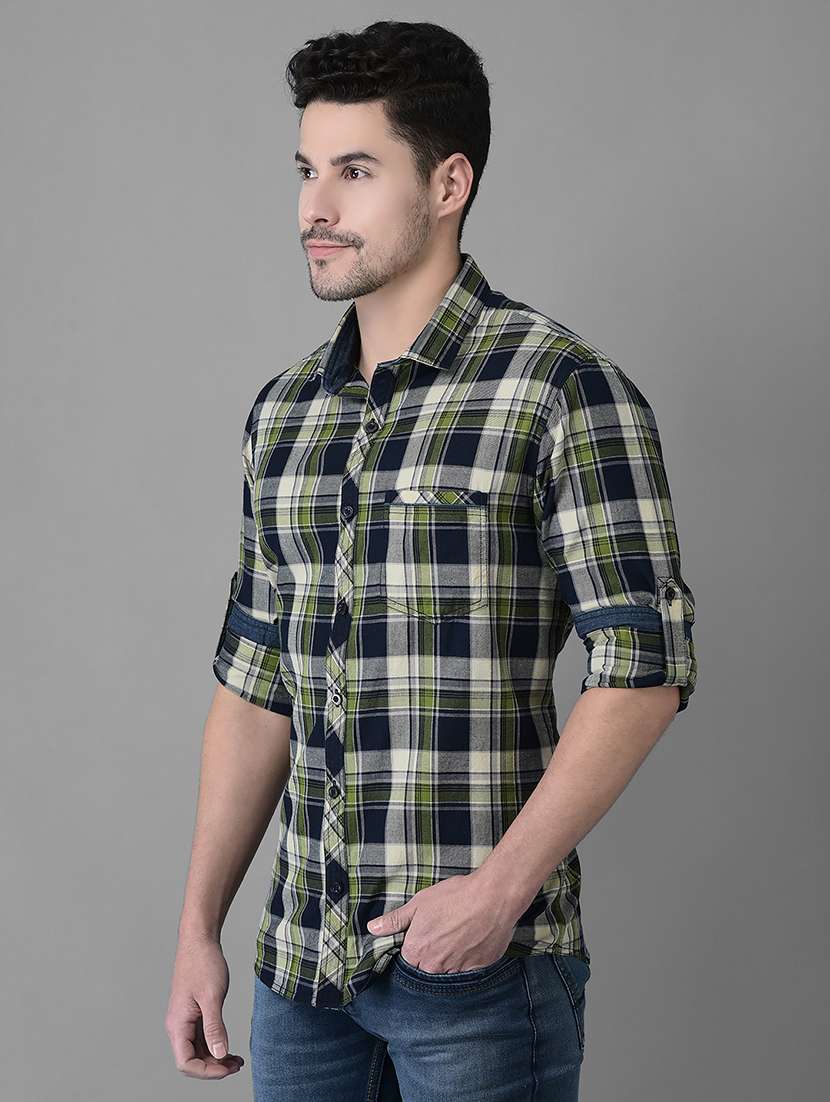 green cotton casual shirt - 19298160 - Standard Image - 1