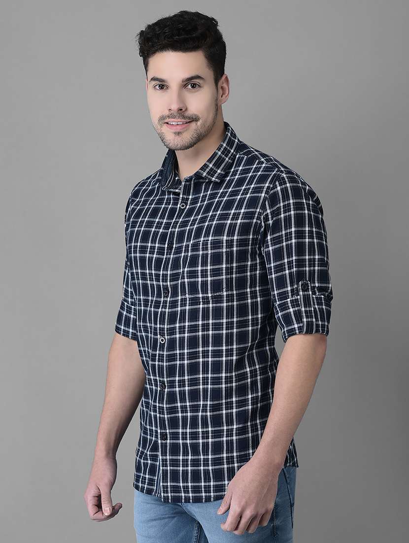 mens checks casual shirt - 19298163 - Standard Image - 1