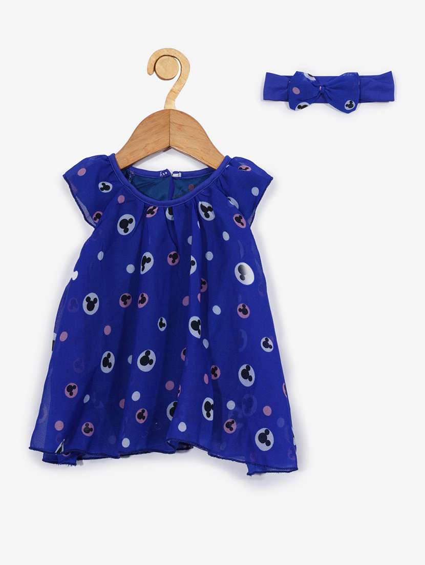 girls round neck cap sleeve frock
