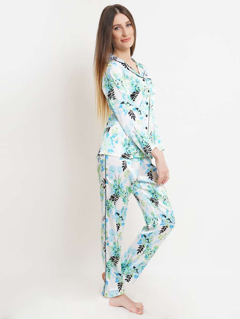 women printed night suit set - 19298263 - Standard Image - 1