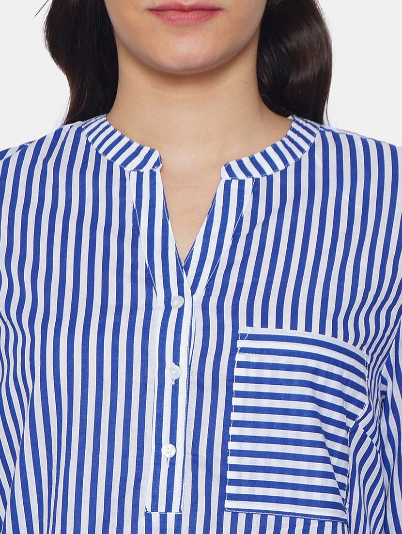 women's straight mandarin neck top - 19298276 -  Standard Image - 4