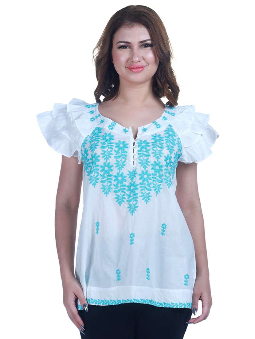 women's straight round neck top - 19298417 -  Standard Image - 1