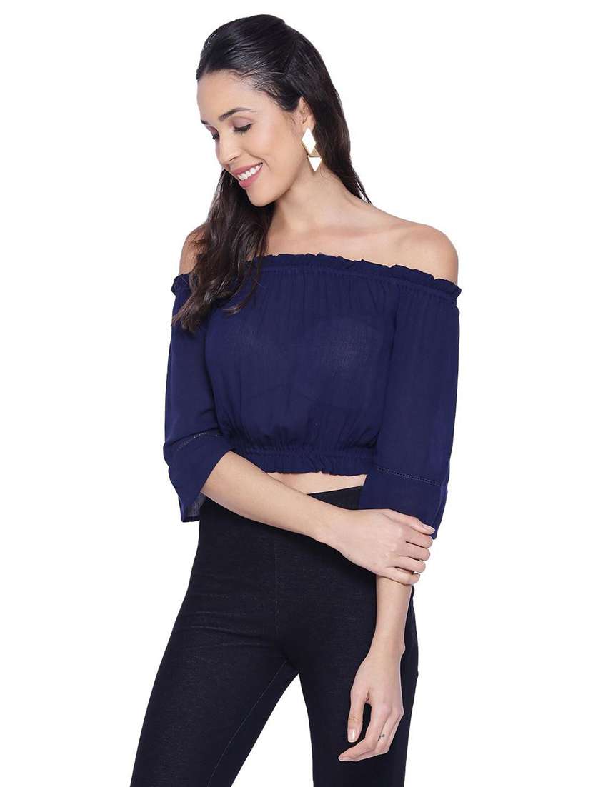 women's crop off shoulder top - 19298459 -  Standard Image - 1