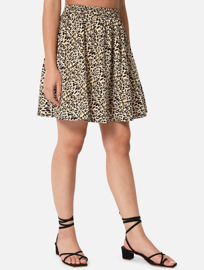 women animal print flared skirt - 19298641 - Standard Image - 1