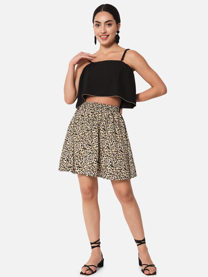 women animal print flared skirt - 19298641 - Standard Image - 4