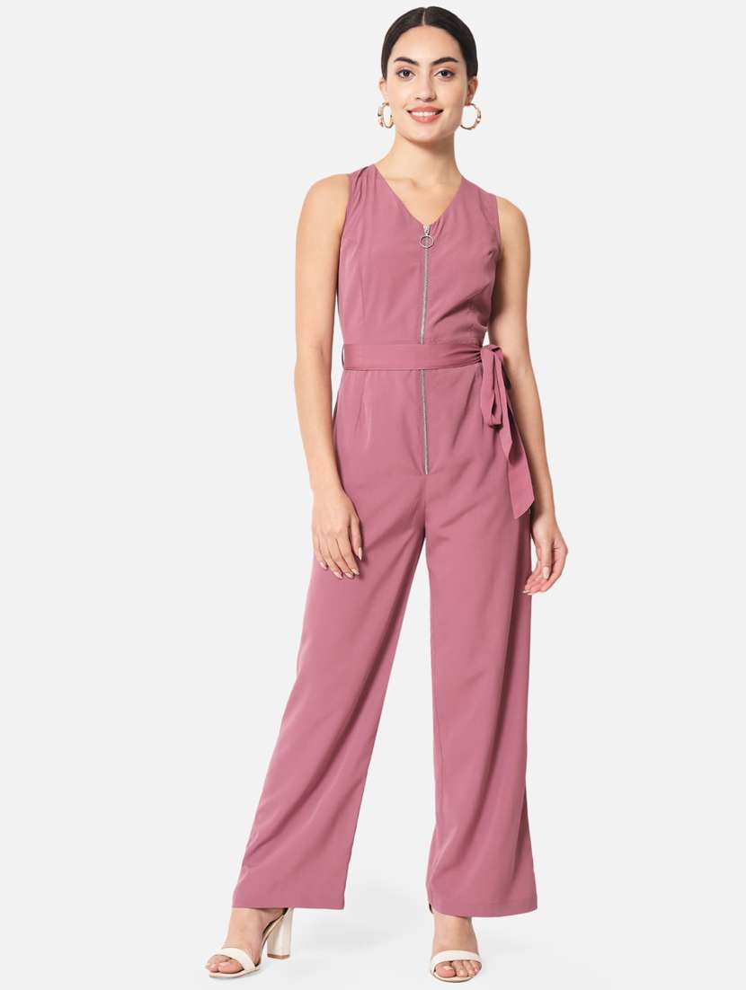pink crepe full leg  jumpsuit - 19298661 -  Zoom Image - 0