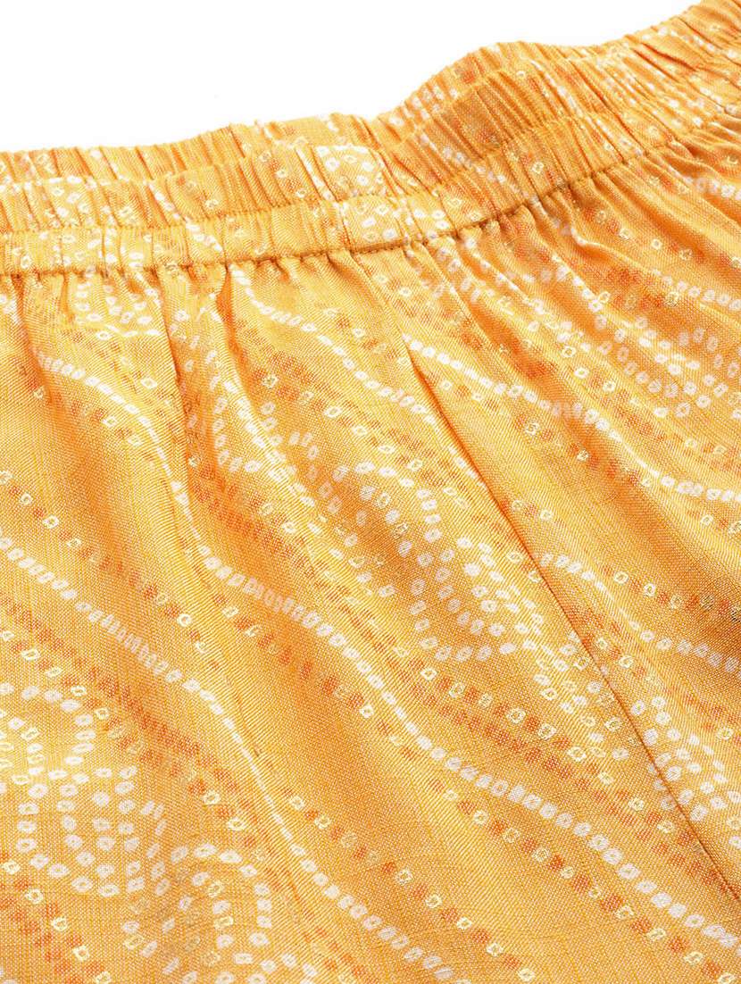 yellow printed top and palazzos set set - 19298809 -  Standard Image - 4