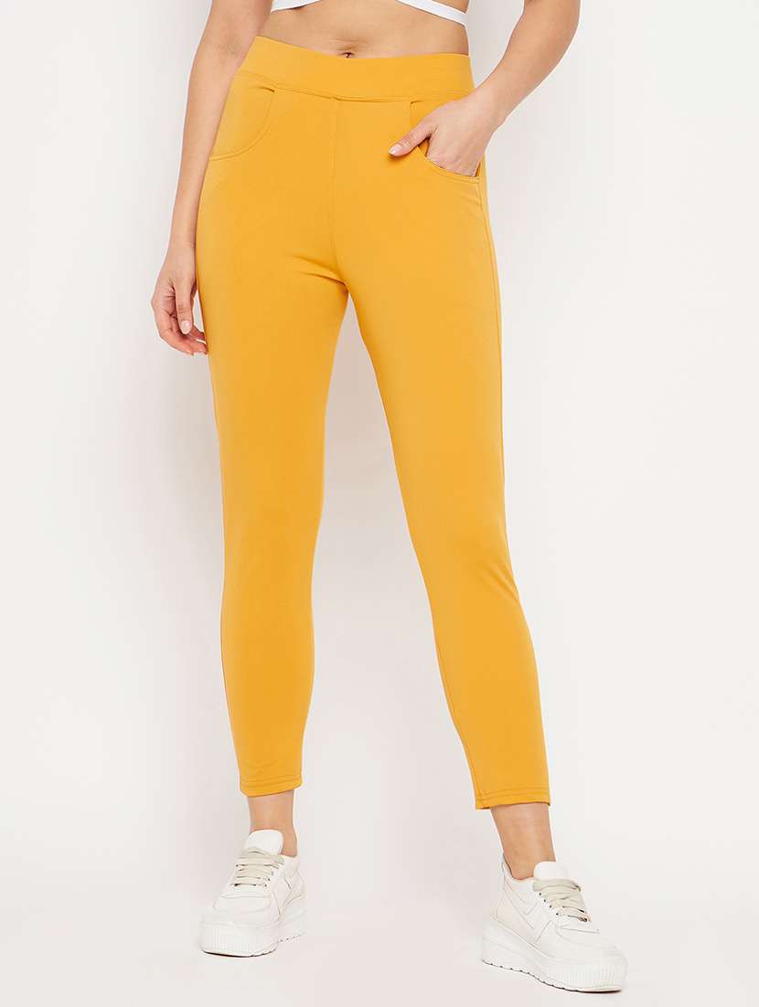 yellow solid jegging - 19300088 - Zoom Image - 0