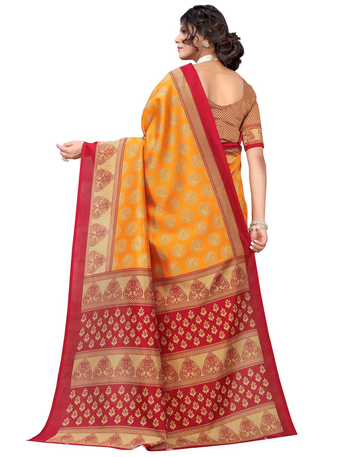 women's ethnic motifs multi colored saree with blouse - 19300117 -  Standard Image - 1