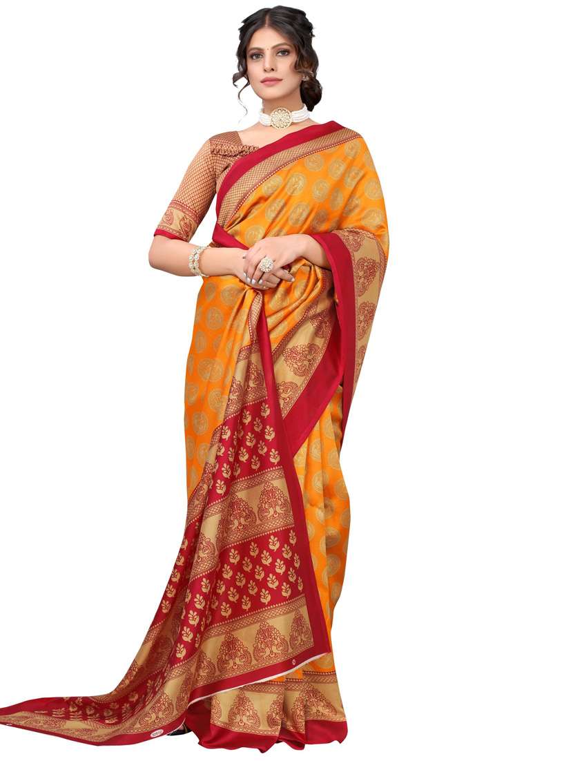 women's floral multi colored saree with blouse