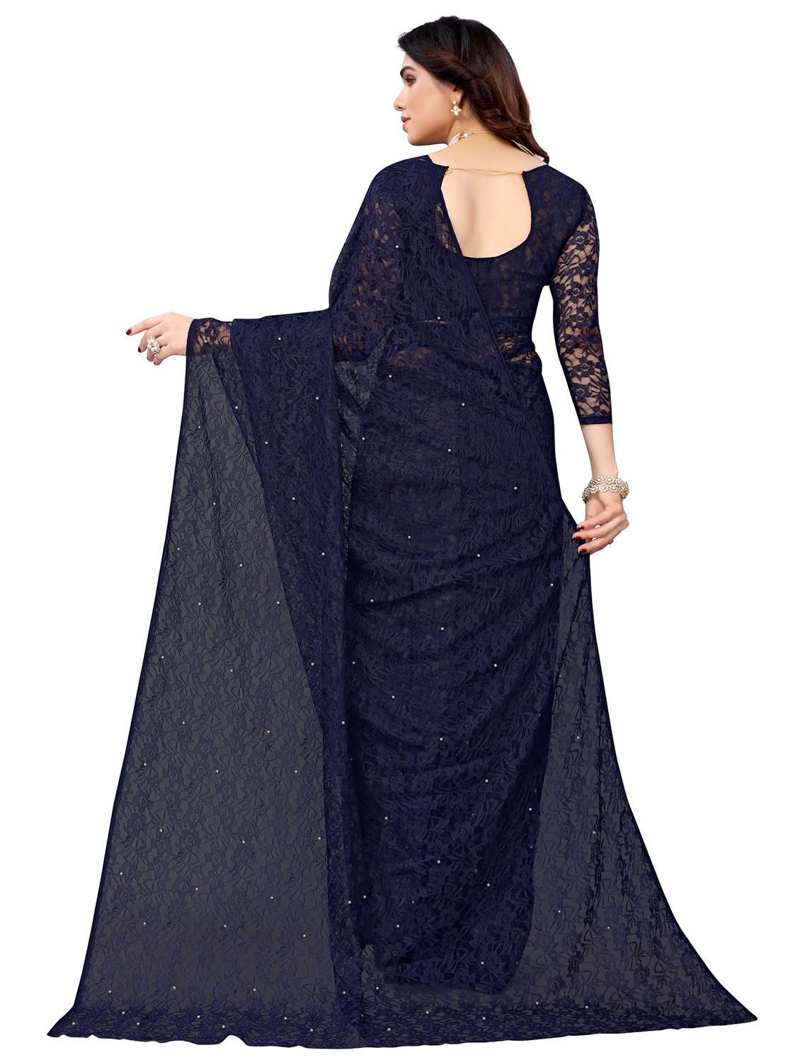 women's embroidered saree with blouse - 19300511 -  Standard Image - 1