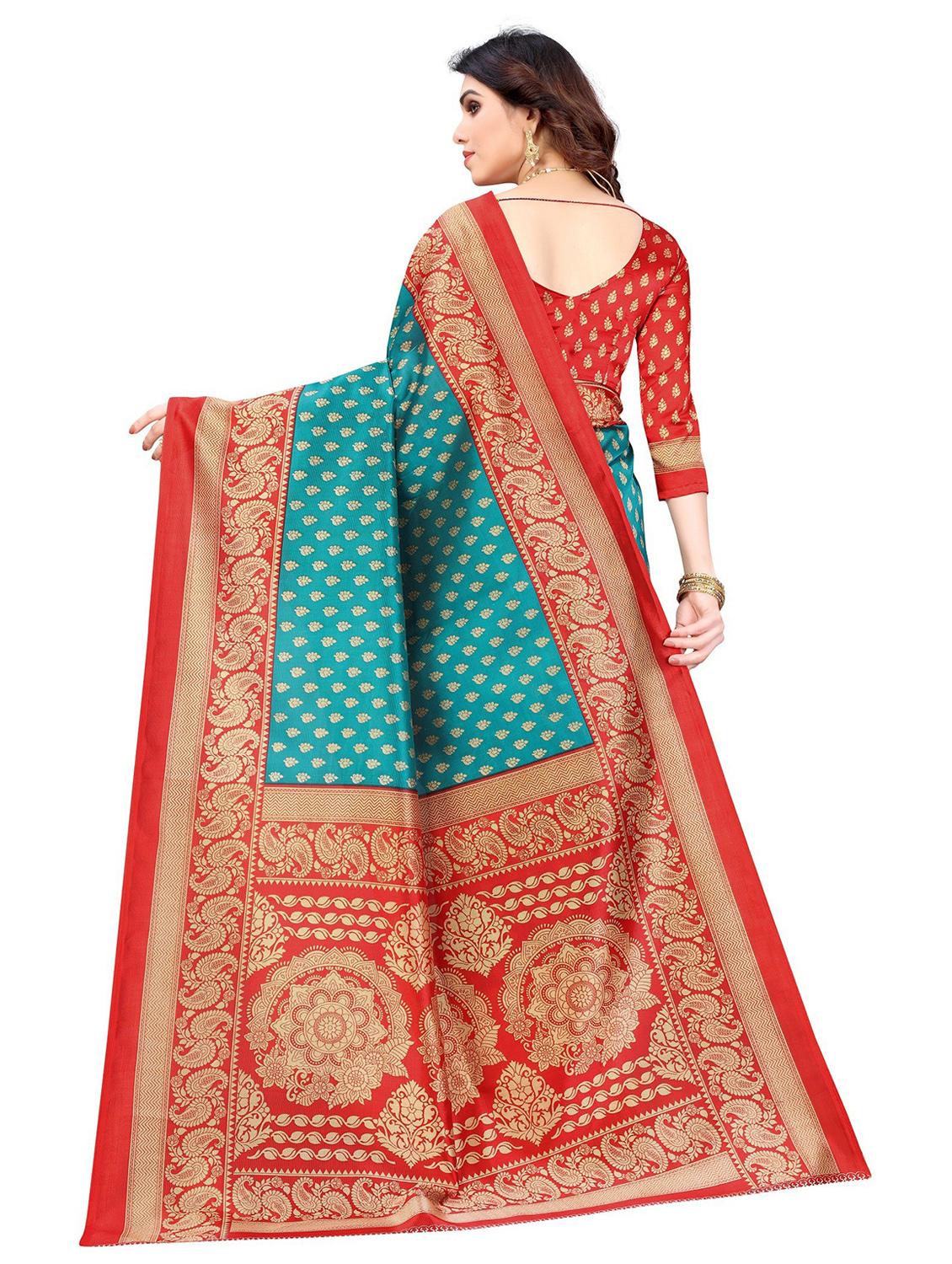 green zari work saree with blouse - 19300752 -  Standard Image - 1