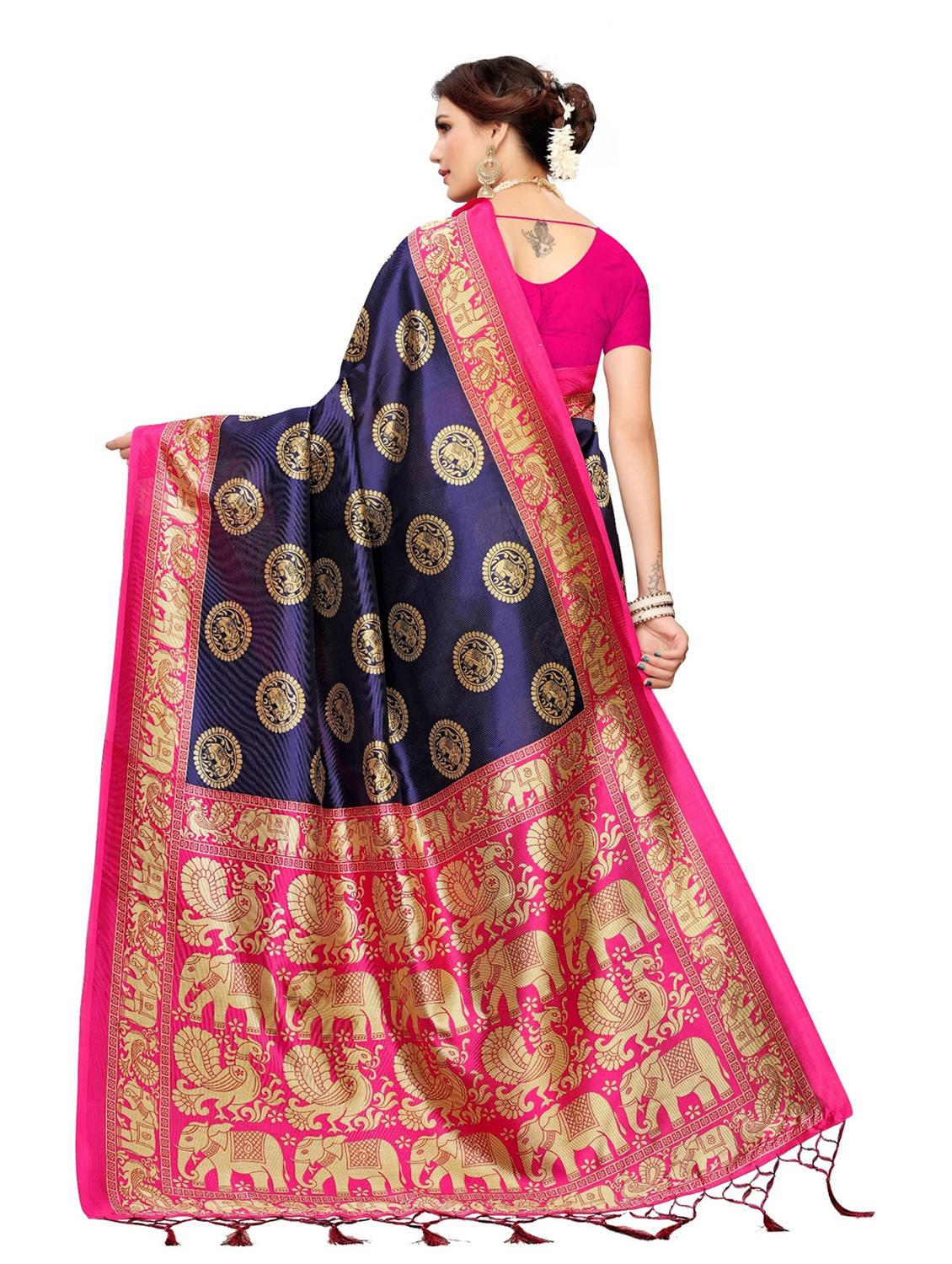 blue zari work saree - 19300775 - Standard Image - 1