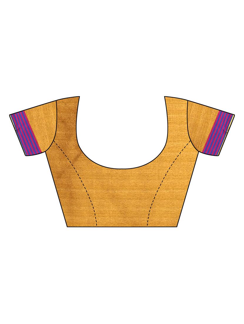 contrast bordered woven saree with blouse - 19301123 -  Standard Image - 1