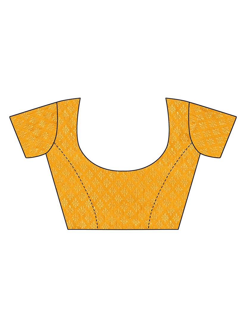 contrast bordered woven saree with blouse - 19301152 - Standard Image - 1