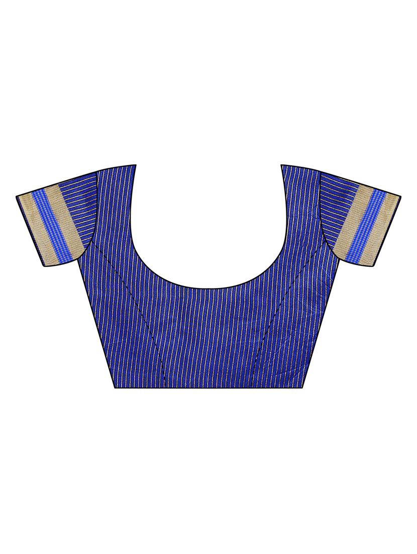 contrast bordered woven saree with blouse - 19301162 - Standard Image - 1