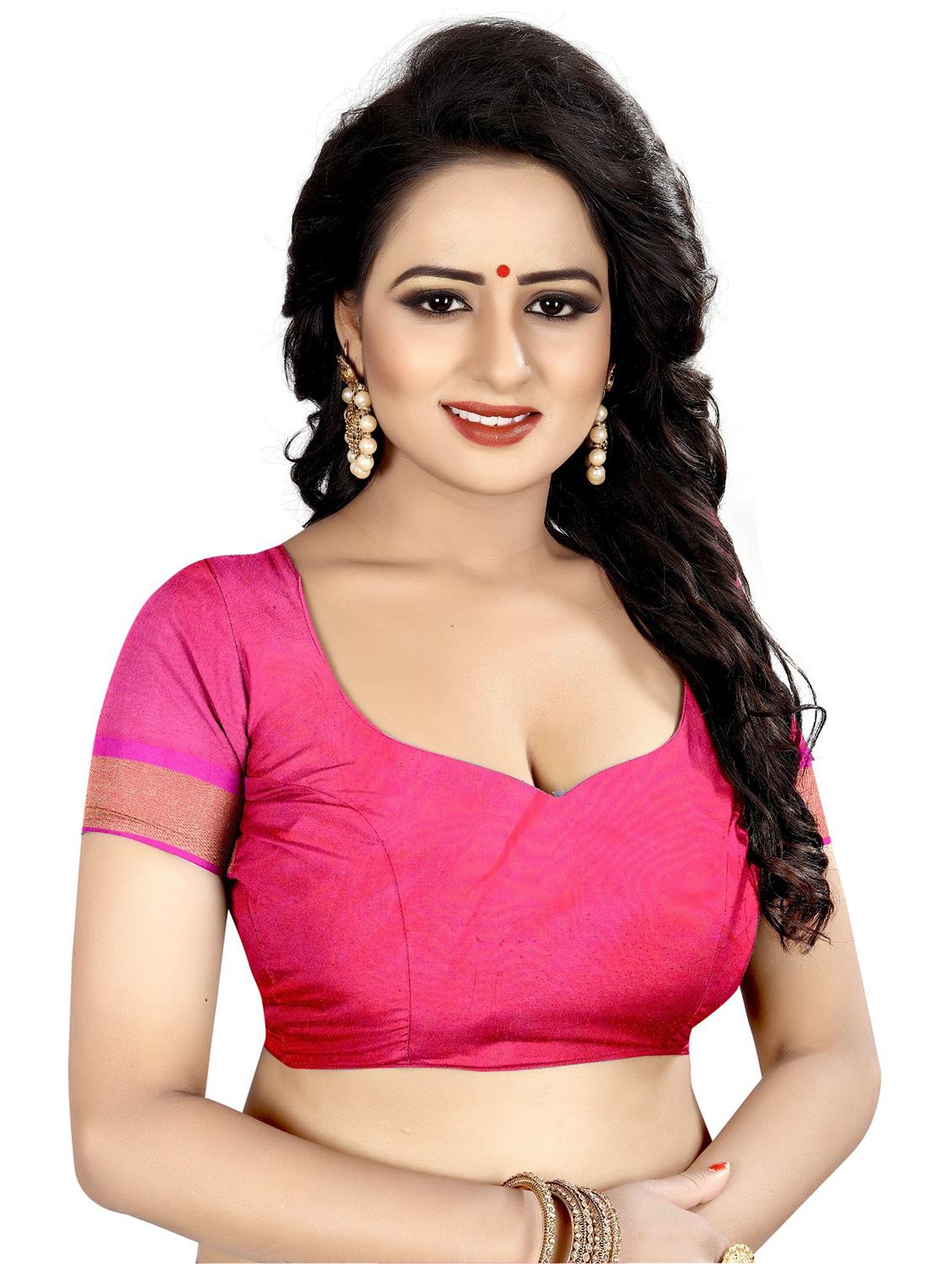 contrast bordered woven saree with blouse - 19301163 - Standard Image - 1